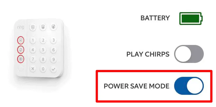 Ring Keypad Power Save Mode